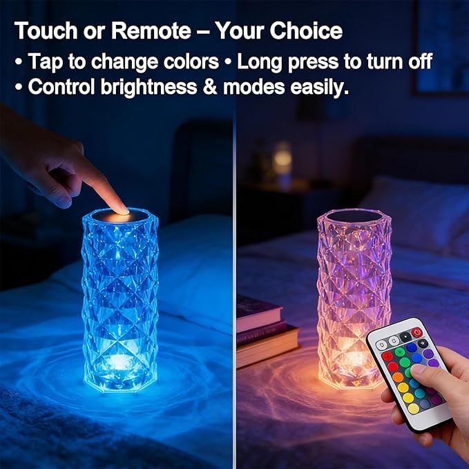 Aurora Crystal Glow Lamp - Crystal Light Wave Effect