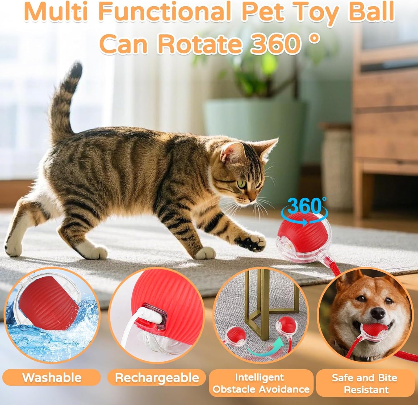 Interactive Smart Cat Toy Ball - Keeps Your Cat Playing & Active