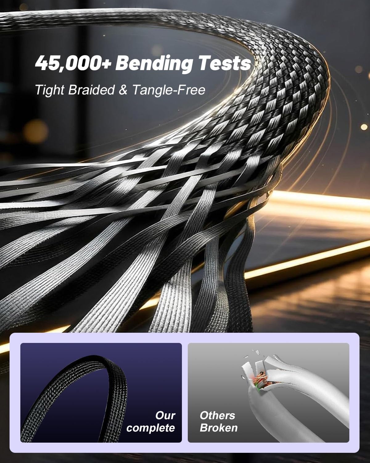 Fast-Charging Cable with Built-In Phone Stand